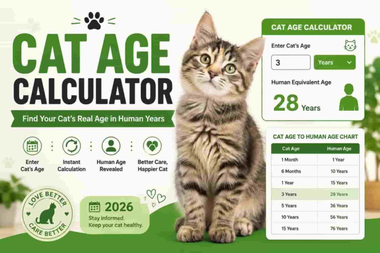 Cat Age Calculator to calculate a cat’s age in human years
